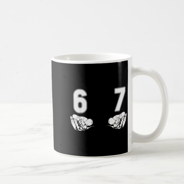 Funny Six Seven Gen Alpha Slang Meme 6 7 Costume  Coffee Mug (Right)