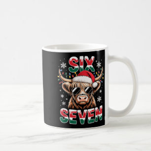 Funny Six Seven Highland Cow Christmas 67 Cool Xma Coffee Mug