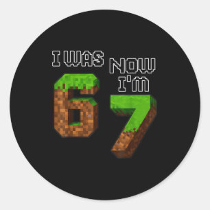 Funny Six Seven I Was 6 Now I'm 7 Game Xel 7th Bir Classic Round Sticker