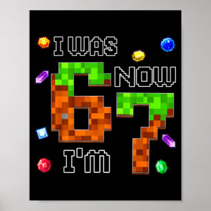 Funny Six Seven I Was 6 Now I'm 7 Game Xel 7th Bir Poster