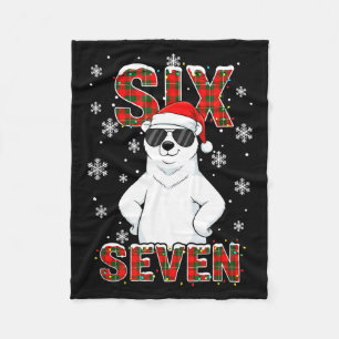 Funny Six Seven Lar Bear Christmas 67 Santa Hat Wi Fleece Blanket