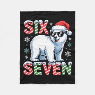 Funny Six Seven Lar Bear Christmas 67 Santa Hat Wi Fleece Blanket