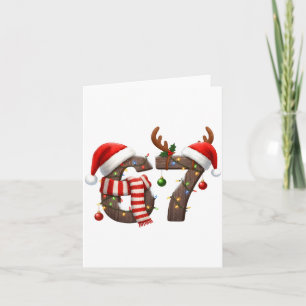 Funny Six Seven Meme 6-7 Xmas 67 Christmas Lights  Card