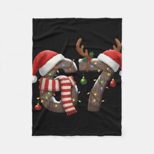 Funny Six Seven Meme 6-7 Xmas 67 Christmas Lights  Fleece Blanket