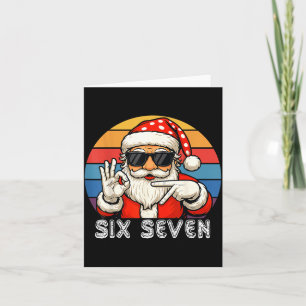 Funny Six Seven Meme Christmas Cool Santa Saying 6 Card