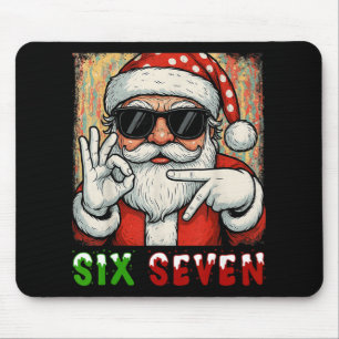 Funny Six Seven Meme Christmas Cool Santa Saying 6 Mouse Pad