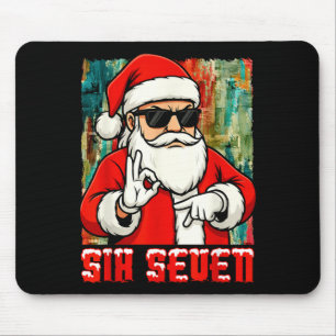 Funny Six Seven Meme Christmas Cool Santa Saying 6 Mouse Pad