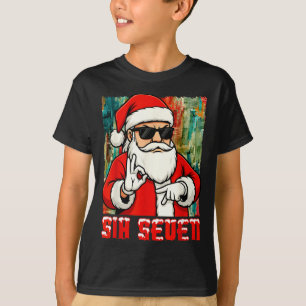 Funny Six Seven Meme Christmas Cool Santa Saying 6 T-Shirt