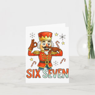 Funny Six Seven Meme Christmas Nutcracker Men Wome Card