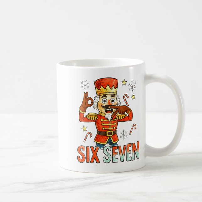 Funny Six Seven Meme Christmas Nutcracker Men Wome Coffee Mug (Right)