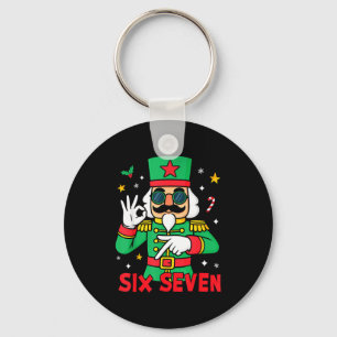 Funny Six Seven Meme Christmas Nutcracker Saying 6 Key Ring