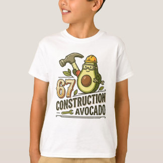Funny Six Seven Meme Construction Avocado T-Shirt
