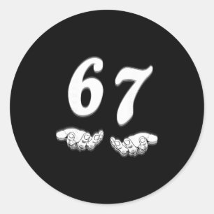 Funny Six Seven Meme Hands Gesture Gen Alpha Slang Classic Round Sticker