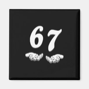 Funny Six Seven Meme Hands Gesture Gen Alpha Slang Magnet