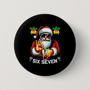 Funny Six Seven Meme Happy Christmas 2026 Cool San 6 Cm Round Badge
