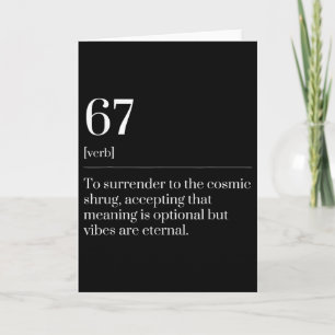 Funny Six Seven Number 67 Meme Dictionary Definiti Card