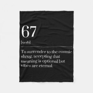 Funny Six Seven Number 67 Meme Dictionary Definiti Fleece Blanket