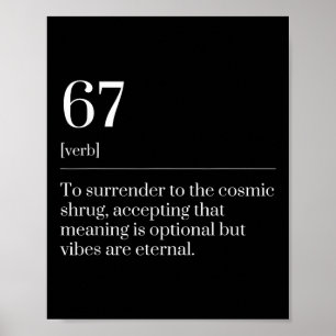 Funny Six Seven Number 67 Meme Dictionary Definiti Poster