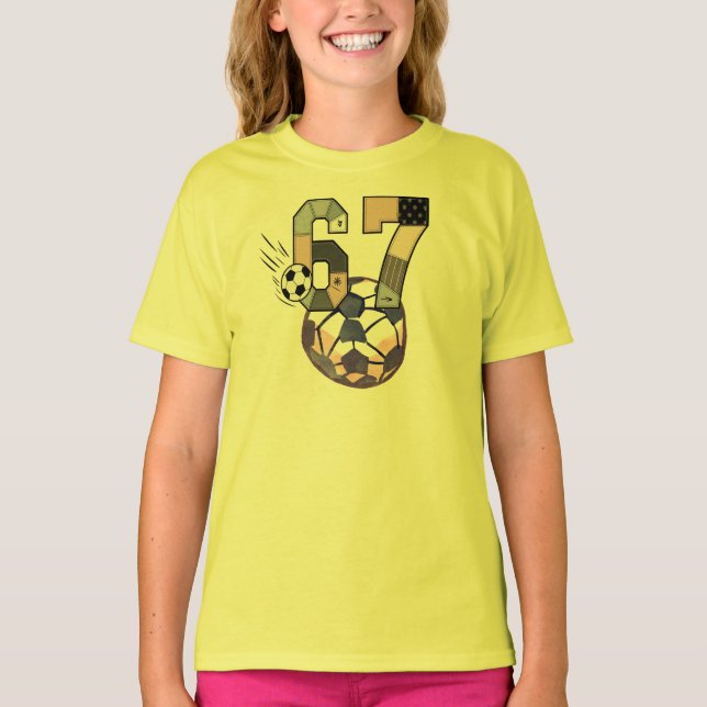 Funny Six Seven Soccer T-Shirt (Front)