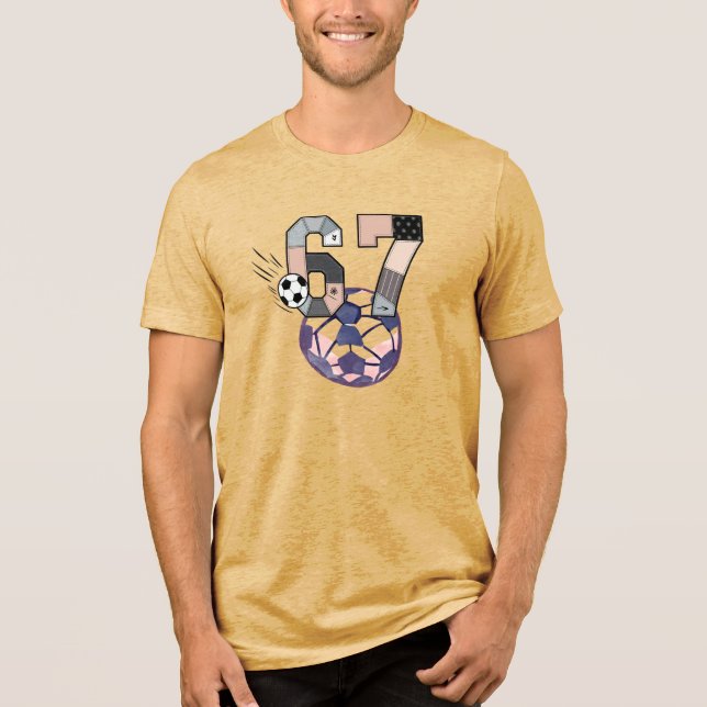 Funny Six Seven Soccer Tri-Blend Shirt (Front)