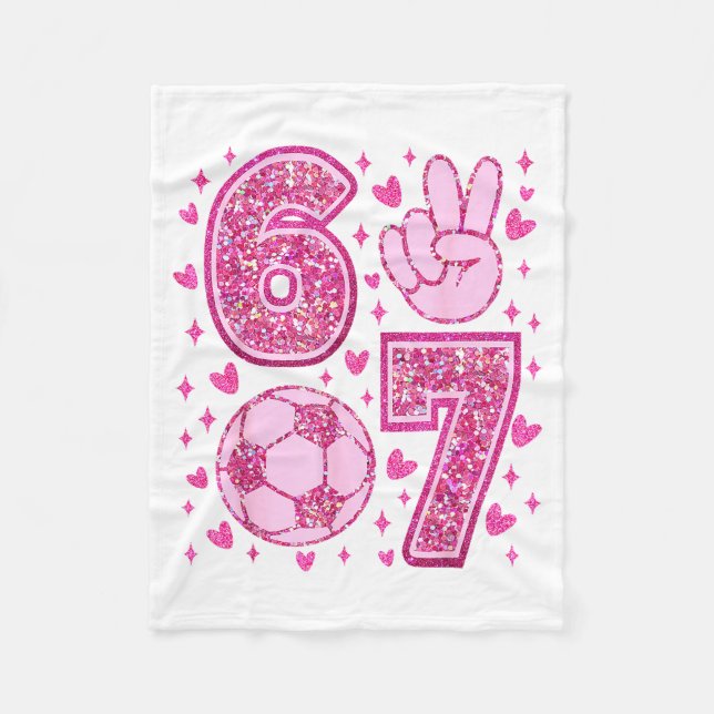 Funny Six Seven Soccer Valentines Day Men Women Ki Fleece Blanket (Front)