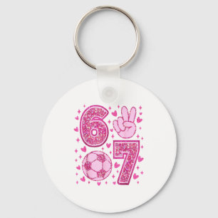 Funny Six Seven Soccer Valentines Day Men Women Ki Key Ring