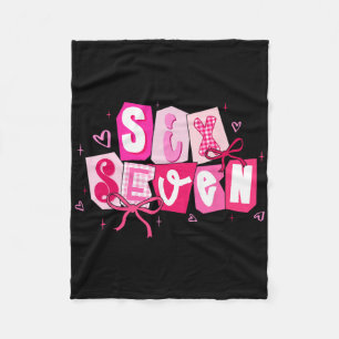 Funny Six Seven Valentine Coquette Bow Girl Kid Wo Fleece Blanket