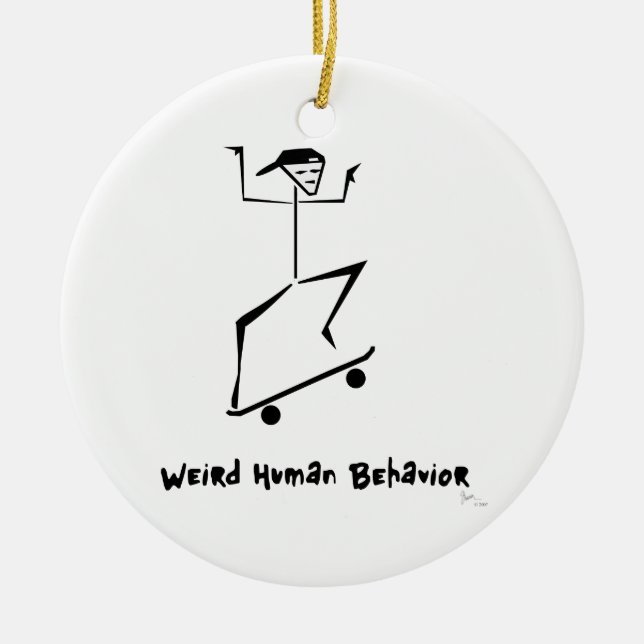 Funny Skate Board Christmas Ornament (Front)