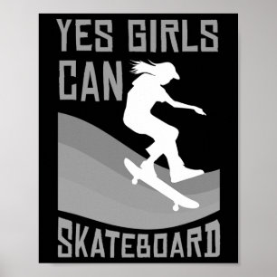 Funny Skateboard Gift For Girls Kids Skateboarding Poster