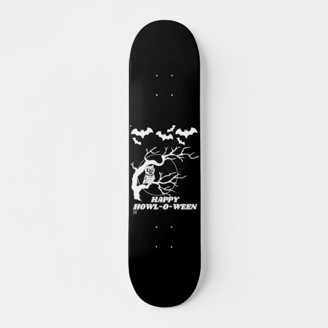 funny skateboard "HAPPY HOWL-O-WEEN" (Front)