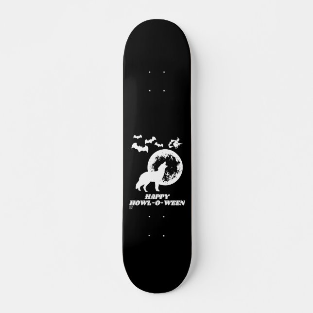 funny skateboard "HAPPY HOWL-O-WEEN 2" (Front)