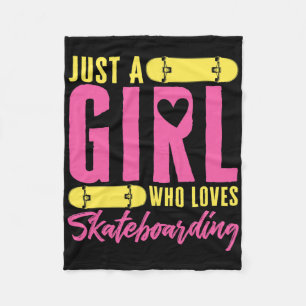 Funny Skateboard Just A Girl Who Loves Skateboardi Fleece Blanket