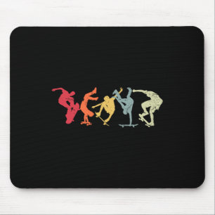 Funny Skateboard Lover Vintage Retro Skateboarding Mouse Pad