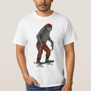 Funny Skateboard Monkey Gift idea 4 Skate & Halfpi T-Shirt