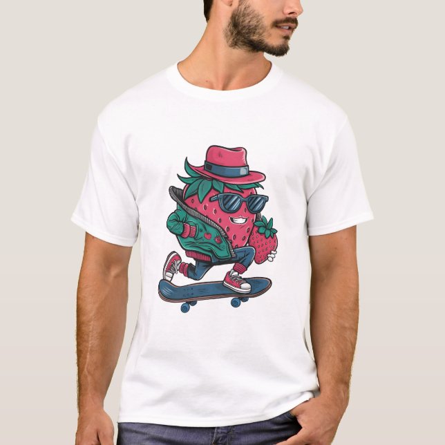 funny skateboarder berry cool T-Shirt (Front)