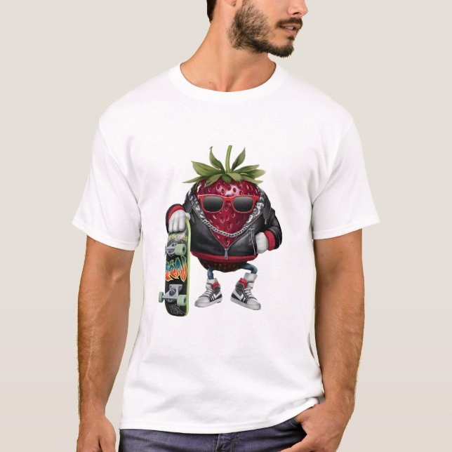 funny skateboarder berry cool T-Shirt (Front)