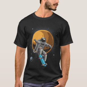 Funny Skateboarding Astronaut T-shirt, Retro  T-Shirt