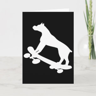 Funny Skateboarding Boxer Dog Skateboard Skater Card