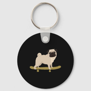 Funny Skateboarding Dog Puppy Co. Men Women Kids Key Ring