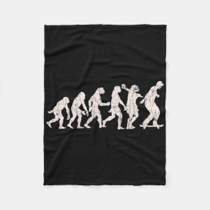 Funny Skateboarding Evolution Design For Skateboar Fleece Blanket