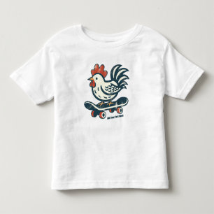 Funny Skateboarding Farm Chicken Personalized  Toddler T-Shirt