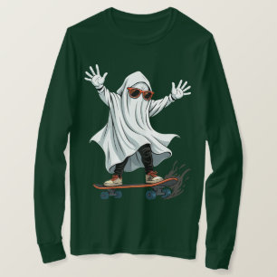 Funny Skateboarding Ghost Long Sleeve T-Shirt
