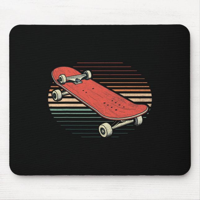 Funny Skateboarding Longboard Performing Tricks Sk Mouse Pad (Front)
