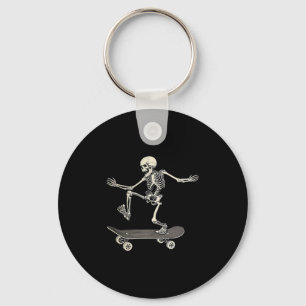 Funny Skateboarding Skeleton Playful Skeleton Skat Key Ring