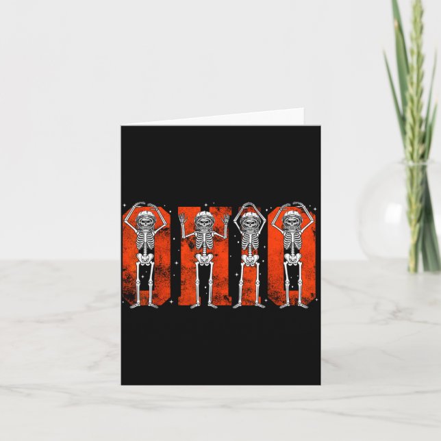 Funny Skeleton Astronaut in Back to The Moon Card (Front)