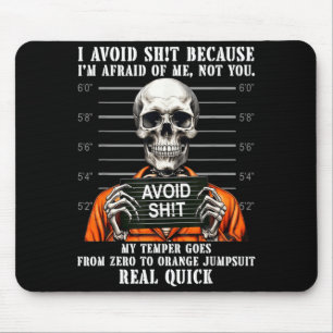 Funny Skeleton Avoid Because Afraid of Not Mouse Pad