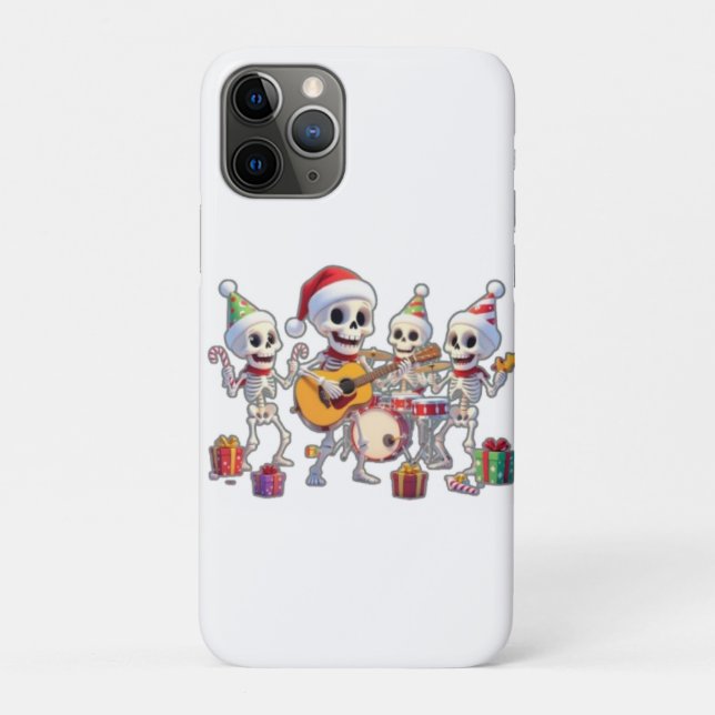 Funny Skeleton Band Christmas & New Year – 3D Cart Case-Mate iPhone Case (Back)