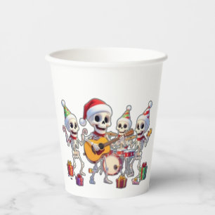 Funny Skeleton Band Christmas & New Year – 3D Cart Paper Cups