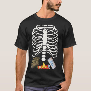 Funny Skeleton Belly Rib Cage Halloween T-Shirt