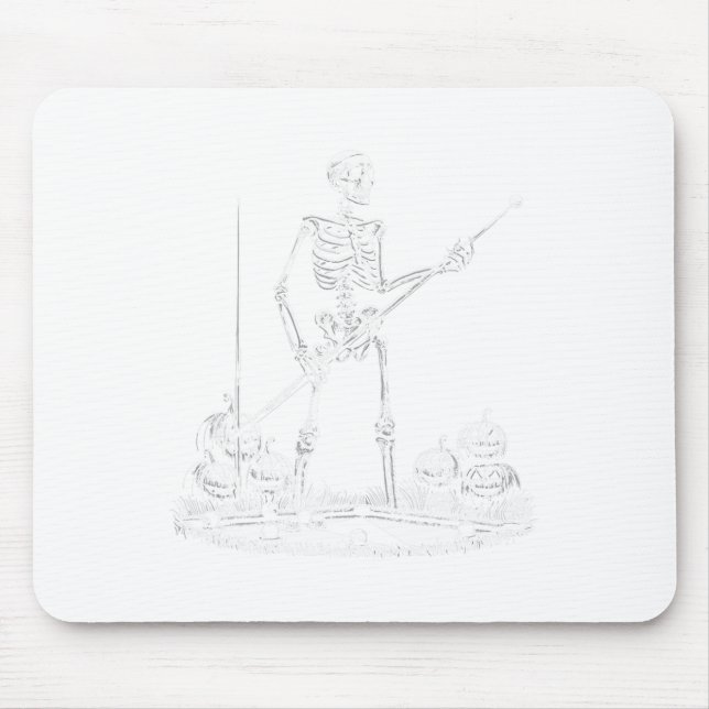 Funny Skeleton Billiards Player Halloween Mens Wom Mouse Pad (Front)